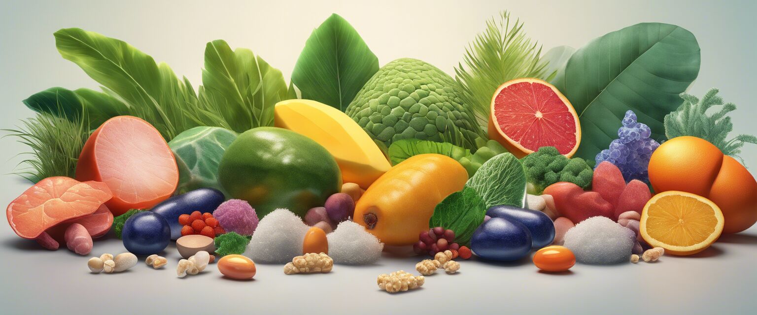 Illustration representing vitamins and minerals for immune support